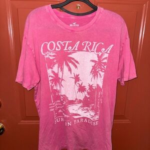 Hollister Bright Pink Costa Rica Surf Graphic Tee